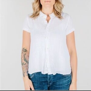 CP Shades Mia Short Sleeve Linen Button Down Shirt IN PINK